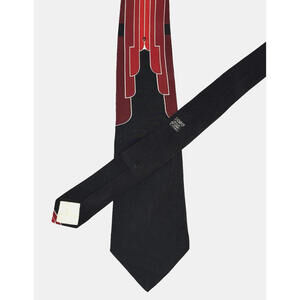 Vintage 1990's Vitaliano Pancaldi Men's Silk Tie Art Deco Red Black 3.5"x55" EUC